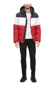 Veste verte pour hommes à manches longues et col entonnoir en tissu personnalisé Veste bouffante à fermeture éclair Veste en duvet de canard - Product Image 4