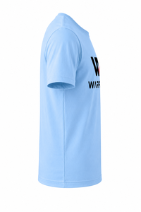 Camiseta de Algodón de Manga Corta con Cuello Redondo Azul Claro para Hombre Warpro, con Estampado de Logotipo Frontal, Estilo Casual, Corte Regular - Product Image 2
