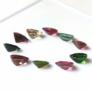 Ensemble de 10 pierres précieuses de tourmaline naturelle du Zambie calibrées, multicolores pastel, taille poire, 6x8 mm, 12,25 carats au total - Product Image 4