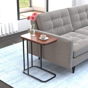 Modern Copper Coffee <b>Table</b> with <b>Marble</b> <b>Top</b> and Metal Frame Small Narrow Space Saving Living Room <b>Bedside</b> Sofa <b>Table</b> - Product Image 4