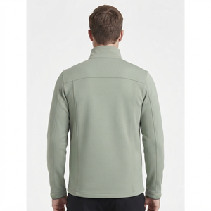 Chaqueta softshell verde claro para hombre con cierre completo, cuello alto, aislante, impermeable, transpirable y resistente al viento. - Product Image 4