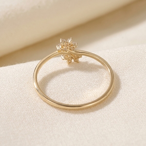 Nuevo Anillo de Oro Sólido de 9k Hecho a Mano con Diamante Cultivado en Laboratorio, Corte Brillante Redondo, Joyería para Mujer para Bodas y Fiestas - Product Image 4