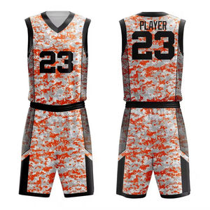 Nouveau design personnalisé, ensemble de débardeurs à manches courtes, séchage rapide, respirant, col en V, matière de sublimation supérieure, pour hommes, basketball - Product Image 4