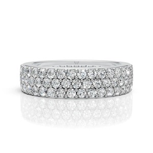 Bague Statement en Argent Plaqué Rhodium pour Homme, Bijou Fin Audacieux avec Trois Rangs Parallèles de Moissanite pour Fiançailles - Product Image 1