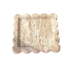 Plateau à Savon Horizontal Multifonctionnel en Travertin Beige de Luxe Style Art Déco, Support à Savon, Plateau de Présentation pour Bijoux, Finition Naturelle - Product Image 2