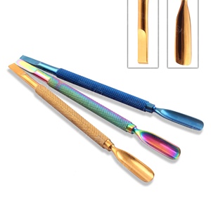 Empujador de cutículas, herramienta profesional para el cuidado de las uñas, herramienta de manicura de doble punta de acero inoxidable para técnicos de uñas de salón - Product Image 4