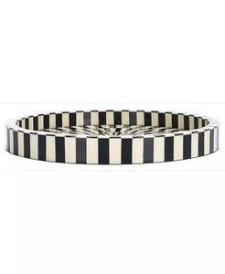 Plateau carré en résine SOFIYA CRAFT avec côtés rayés noir et blanc, bords surélevés, pieds à détection tactile, design moderne - Product Image 2