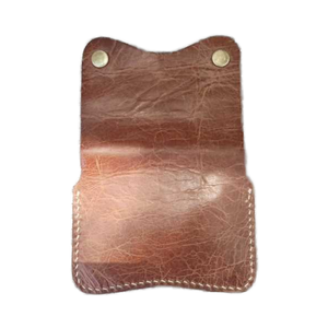 Luxury Men's Short Vertical <b>Wallet</b> Brown Textured Genuine Leather Handmade <b>Waterproof</b> Contrast Stitching RFID Blocking - Product Image 4