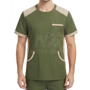 Tops de travail à manches courtes pour équipe médicale, col rond, uniforme conçu pour les professionnels de la santé, des cliniques et des hôpitaux - Product Image 5