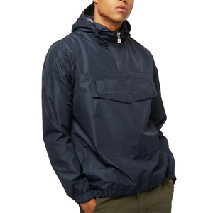 Designer Half Zipper Jacket Men <b>Black</b> Solid Color Jacket Lightweight <b>Windbreaker</b> Jacket - Product Image 1