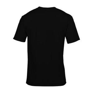 เสื้อยืดคอกลมแขนสั้นผู้ชาย สีดำ คุณภาพสูง ผ้าฝ้าย 100% ดีไซน์เรียบง่าย สกรีนโลโก้ด้านหน้า ระบายอากาศได้ดี แห้งเร็ว - Product Image 1