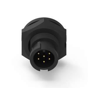 Conector Industrial Impermeable IP67 Tipo PCB con Bloqueo Frontal, Carcasa de Nailon y Contacto de Latón de 6 Pines - Product Image 3