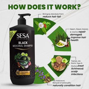 Shampooing ayurvédique aux herbes, formule naturelle nourrissante, nettoyage doux, hydratation du cuir chevelu, cheveux lisses, brillants et sains, bien-être capillaire - Product Image 4