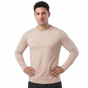 T-shirt de compression à manches longues personnalisé pour hommes, coupe ajustée, pour la musculation, l'entraînement et le yoga – Vente en gros - Product Image 1