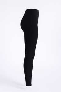 <b>High</b> Elastic <b>Waist</b> Full Length Seamless Yoga <b>Leggings</b> <b>Black</b> Stretch Pants Women Activewear Asymmetric Design - Product Image 2
