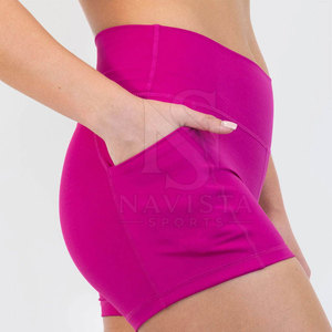 บริการ OEM ขายส่ง กางเกงขาสั้นออกกำลังกายผู้หญิง NAVISTA SPORTS ดีไซน์ตามสั่ง ผ้าสแปนเด็กซ์/โพลีเอสเตอร์ผสม ยืดหยุ่นได้ดี เป็นมิตรต่อสิ่งแวดล้อม - Product Image 6