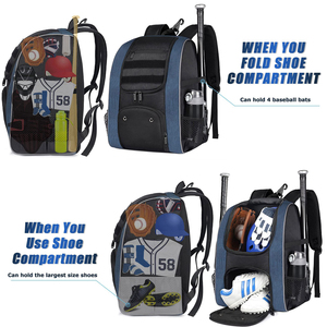 Baseball Equipment Backpack Internal <b>Frame</b> Sports Bag Waterproof Bat Pack Shoe Compartment Custom Logo for Training Travel - Product Image 5
