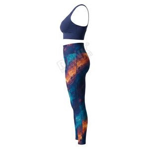Women Yoga Set Comfortable Athletic Wear High Waist Yoga Leggings And <b>Padded</b> Sports Bra For Gym Fitness And <b>Running</b> - Product Image 6