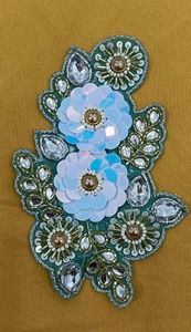 Handcrafted Floral Beaded <b>Sequin</b> Appliques for Women Clothing Fashion Garment Trims Wholesale Textile Decor Premium Quality <b>Art</b> - Product Image 3