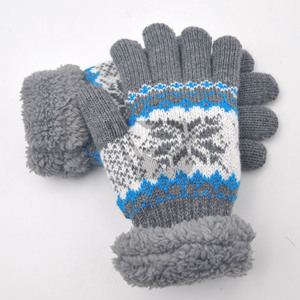 Warm Knitted Cute Oem Winter Infant Stripe Girls Blue Children Cotton <b>Gloves</b> - Product Image 4