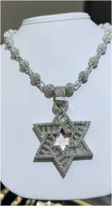 Colgantes y Amuletos de Joyería Fina Magen Star David, Plata de Ley 925 Vermeil, Pasa el Test de Diamantes, Joyería Hip Hop, MOISSANITA - Product Image 2