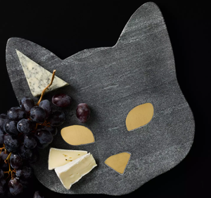 Tabla de Quesos de Aluminio Hecha a Mano con Forma de Gato, Duradera, con Espacio para Queso y Uvas, para Servir y Decorar - Product Image 1