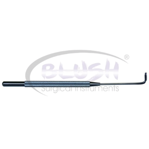 Gancho muscular ranurado Wright izquierdo de titanio, instrumento quirúrgico oftálmico para estrabismo, retractor muscular ocular de Blush Surgical - Product Image 2