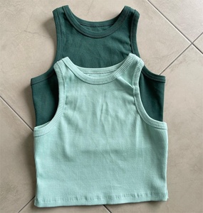 Premium venta al por mayor mujeres rib Tank Top crop top sin mangas de fabricación personalizada traje de yoga transpirable de secado rápido Fitness correr - Product Image 3