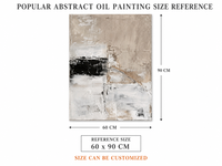 Art mural abstrait texturé Wabi Sabi sur toile, peinture crème et marron neutre, décoration moderne pour salon