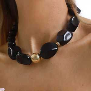 Collar de Resina con Cuentas Hecho a Mano, Ecológico, Artístico, con Tema de Ángel, Estilo Vintage Barroco, Ovalado Azul Grande, Navideño - Product Image 5