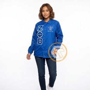 Chaqueta Universitaria Bordada para Mujer de la Hermandad Zeta Phi Beta con Logotipo Personalizado GREEK TREASURES, de Poliéster Transpirable de Alta Calidad - Product Image 2