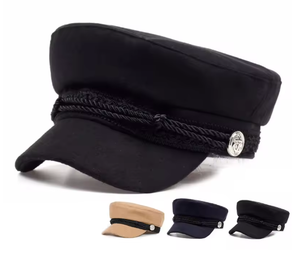 Unisex Cadet Cap Adjustable Flat <b>Top</b> Hat with Lace Buckle Outdoor Sports Sun Protection Cap OEM ODM - Product Image 1