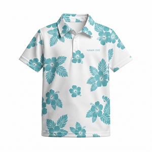 T-shirt Polo Floral Enfant Unisexe Hauts Décontractés Manches Courtes Impression Sublimation Intégrale Vêtements Tricotés Décontractés Vente en Gros - Product Image 4