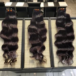 Vente en gros 100% paquets de cheveux indiens et vietnamiens bruts vierges humains à cuticule alignée, paquet de cheveux indiens - Product Image 2