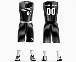 Ensemble de maillots de basket-ball personnalisés de haute qualité, style uni, vêtements de sport respirants avec impression du logo de l'équipe - Product Image 5