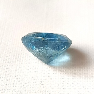 Aigue-marine naturelle facettée taille cœur 4,35 carats, pierre précieuse bleue 11x11x6,8mm pour la fabrication de bagues - Product Image 6