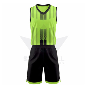 Conjunto de Camiseta de Baloncesto SPARKWELL, Sin Mangas, Cuello en V, Absorbe la Humedad, 100% Poliéster, Diseño a Rayas, Ropa Deportiva Unisex para Adultos - Product Image 6