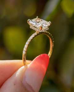 Romantic Radiant Cut Diamond Unique Halo <b>Ring</b> with 18K Solid Gold 2.02CT Lab Grown For Women's Engagement Party Gift For Bride - Product Image 4
