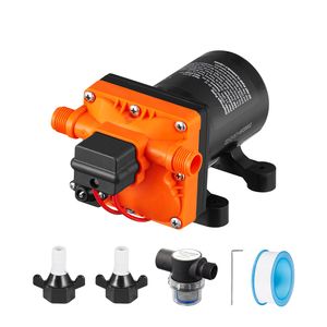Pompa Acqua a Diaframma Autoadescante 12V DC, Portata 3.5 GPM, Pressione Nominale 55 PSI (Regolabile 40-80 PSI), Pompa Marina 1/2'' MNPT - Product Image 1