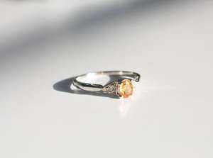 Citrine <b>Ring</b> 925 Sterling Silver Gemstone <b>Ring</b> With Cubic Zirconia Accents November Birthstone Elegant <b>Ring</b> - Product Image 5