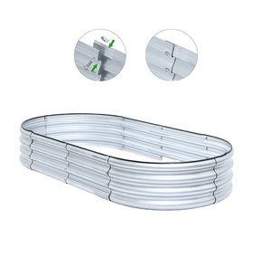 OEM gran acero galvanizado al aire libre de metal elevado cama de jardín decorativo maceta caja para verduras flores hierbas uso doméstico - Product Image 6
