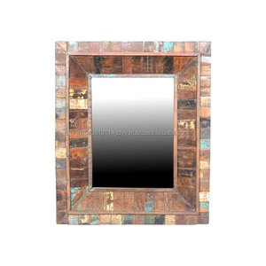 2025 Venta caliente Industrial Mango madera vidrio espejos comedor muebles con acento colorido para entrada para uso en almacén doméstico - Product Image 4