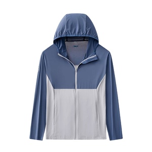 Veste coupe-vent en toile à col montant pour hommes, protection solaire anti-UV respirante, vêtements d'extérieur, design patchwork - Product Image 1