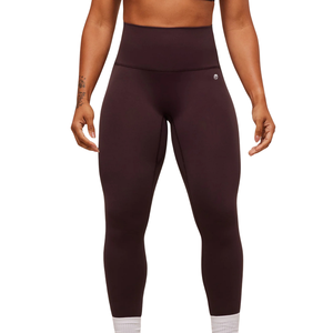Women's High Waisted Seamless Yoga <b>Leggings</b> Dark Plum <b>Brown</b> Soft Compression Fitness Pants for Gym Workout and Athletic Training - Product Image 1