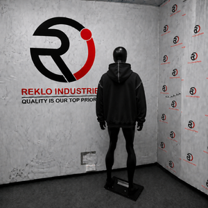 Custom Oversized <b>Black</b> Zip Up <b>Hoodie</b> <b>Men</b> Streetwear Full Zipper Hooded Sweatshirt Drop Shoulder Contrast Stitching Casual Wear - Product Image 4
