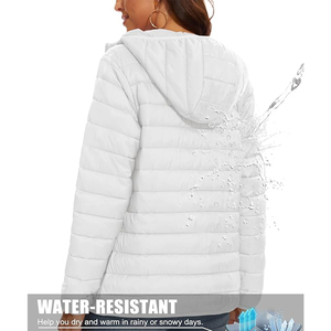 Women Long Sleeve Breathable Eco-Friendly Waterproof Canvas Puffer <b>Jackets</b> Hooded Wholesale Price Hot Selling New Design - Product Image 3