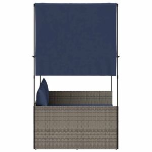 Tumbona doble para patio en gris y azul marino - Product Image 4