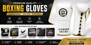 Gants de boxe Dishoom en cuir blanc 10oz à lacets, respirants, légers, emballage individuel, équipement d'entraînement pour adultes - Product Image 4