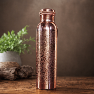 Bouteille en cuivre gravée Royal Luxury SwamiG TradeX - Lavable, antidérapante, portable et réutilisable - Product Image 4