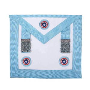 Tablier de loge maçonnique de haute qualité avec broderie et détails en chaîne argentée - Product Image 1